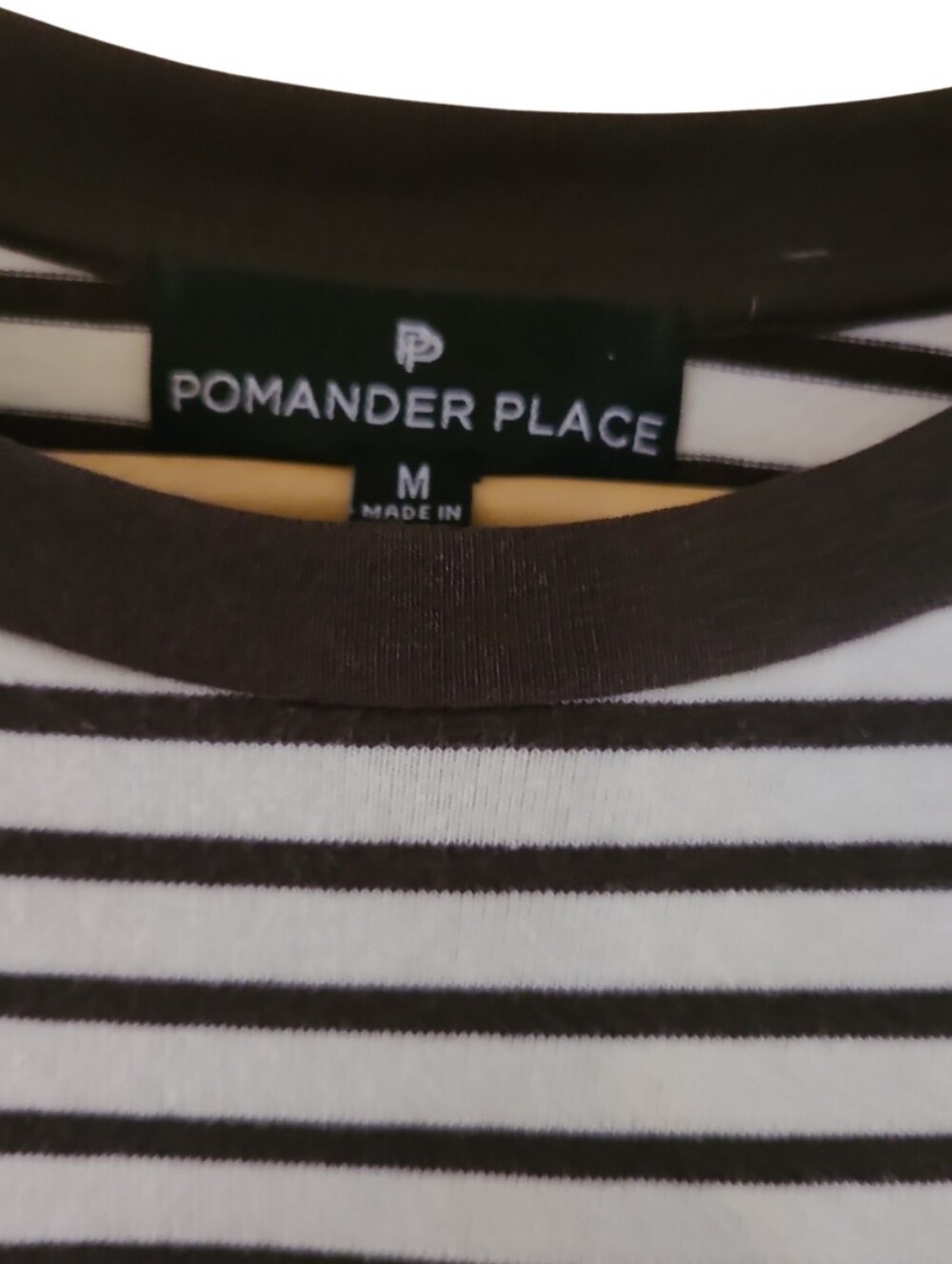 Pomander Place Tuckernuck Brown Striped Popover Knit Shirt Brown Cream - Picture 4 of 16